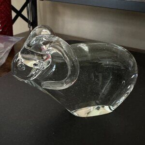 Blenko Crystal Clear Goat Figurine 1979-1981 Paperweight